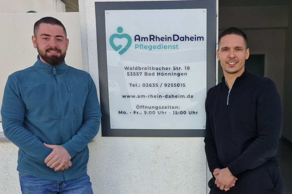 Lukas und Tarek Geschäftsführer von Am Rhein Daheim Pflegedienst Bad Hönningen